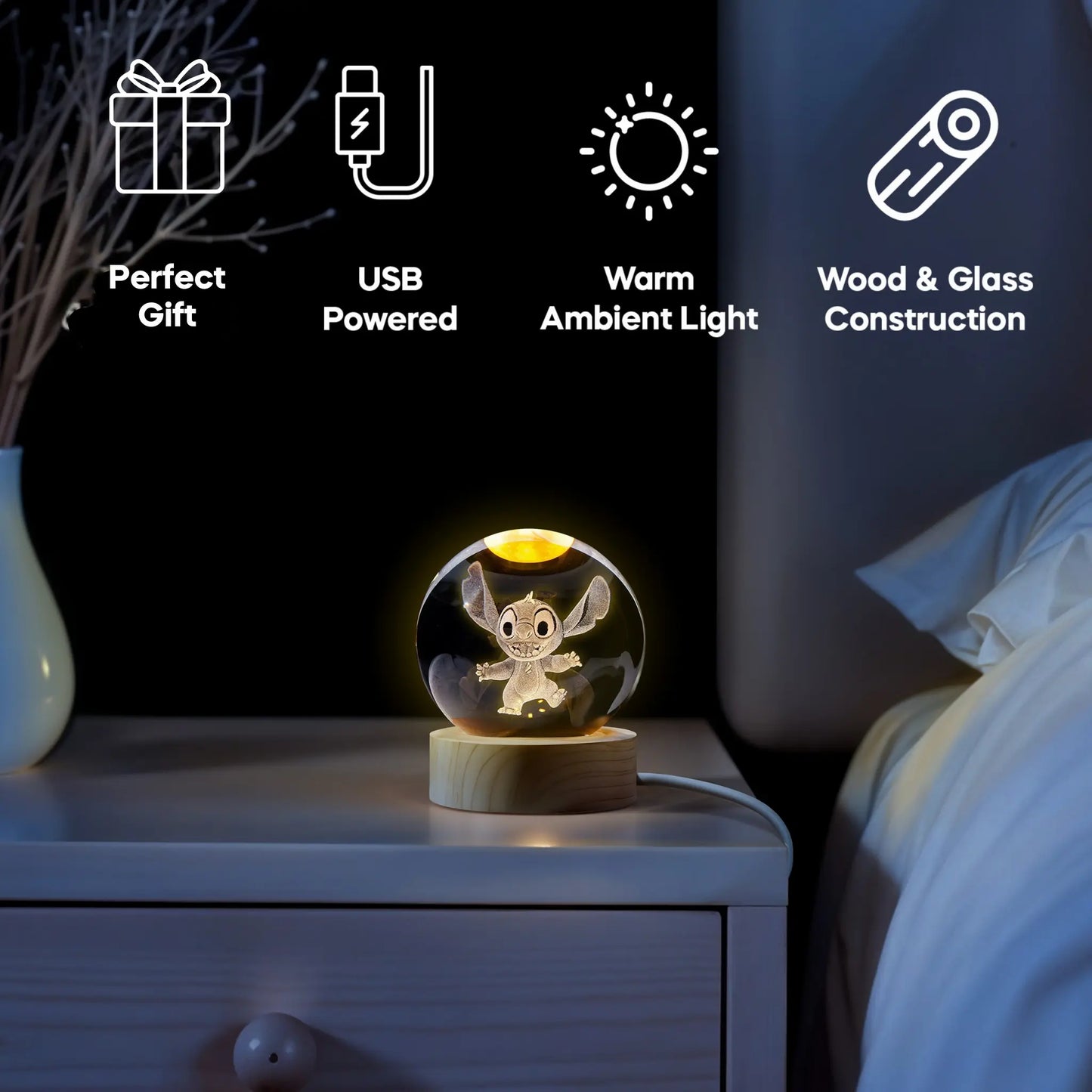 happy stitch lamp features