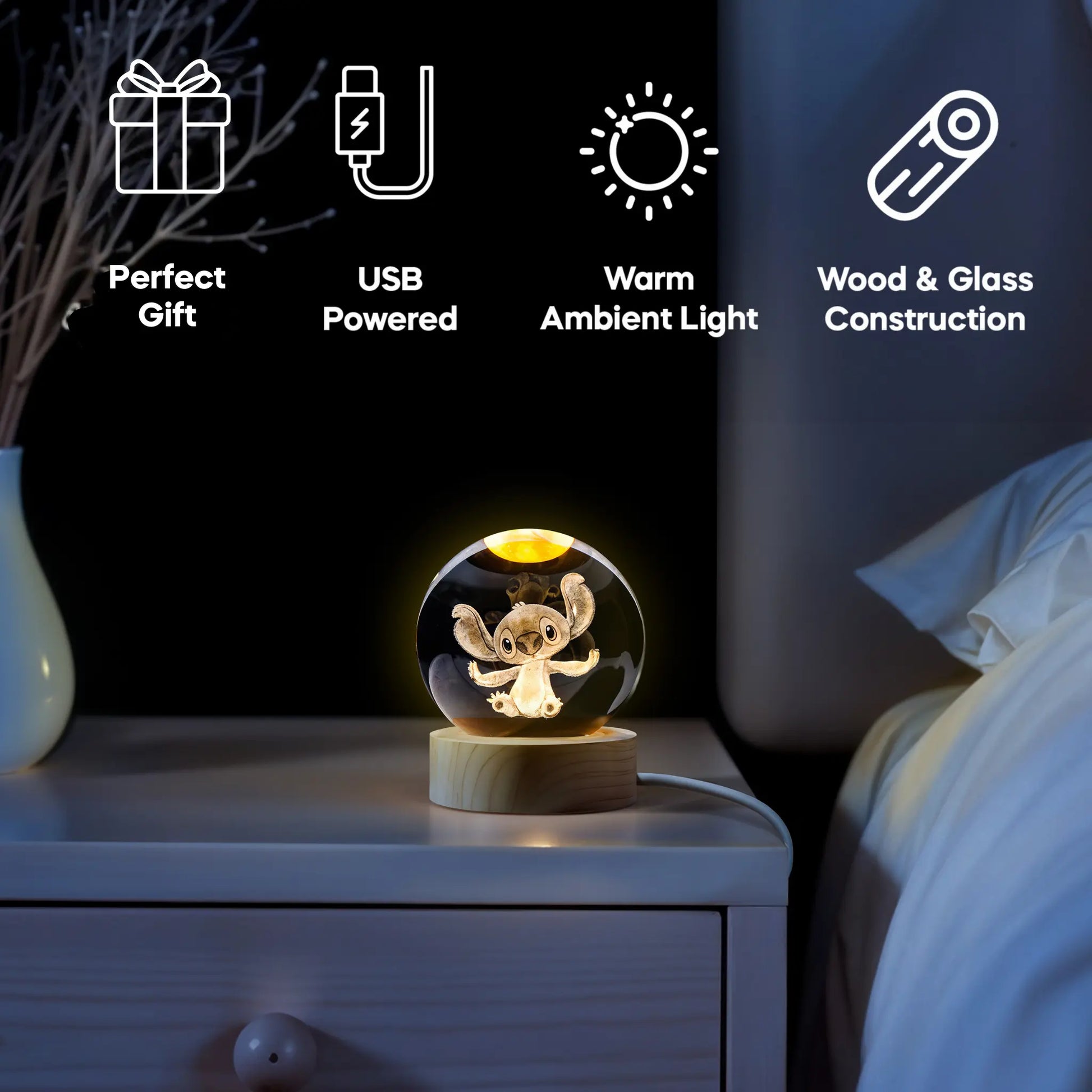 surprised stitch lamp features