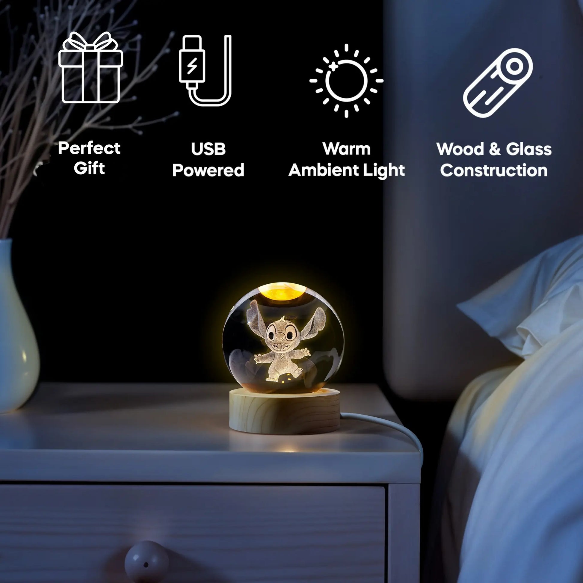 happy stitch lamp features